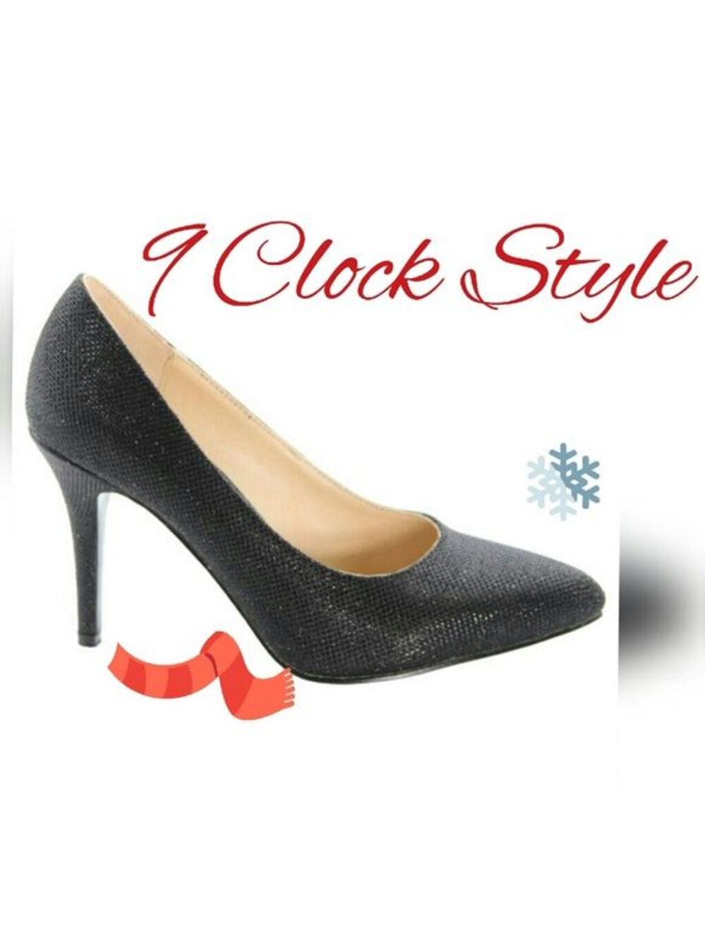 Women's Glitter Pointed Toe
